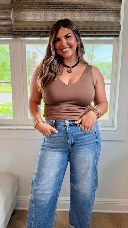 Second Skin Tank In Light Mocha