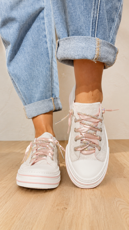 Very G White Glitter Aman Mary's Version Sneakers