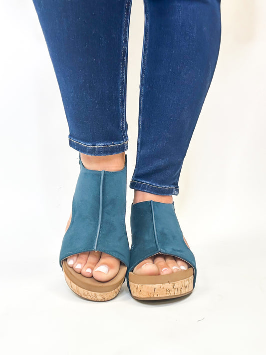 Corky's Teal Faux Suede Carley Sandals