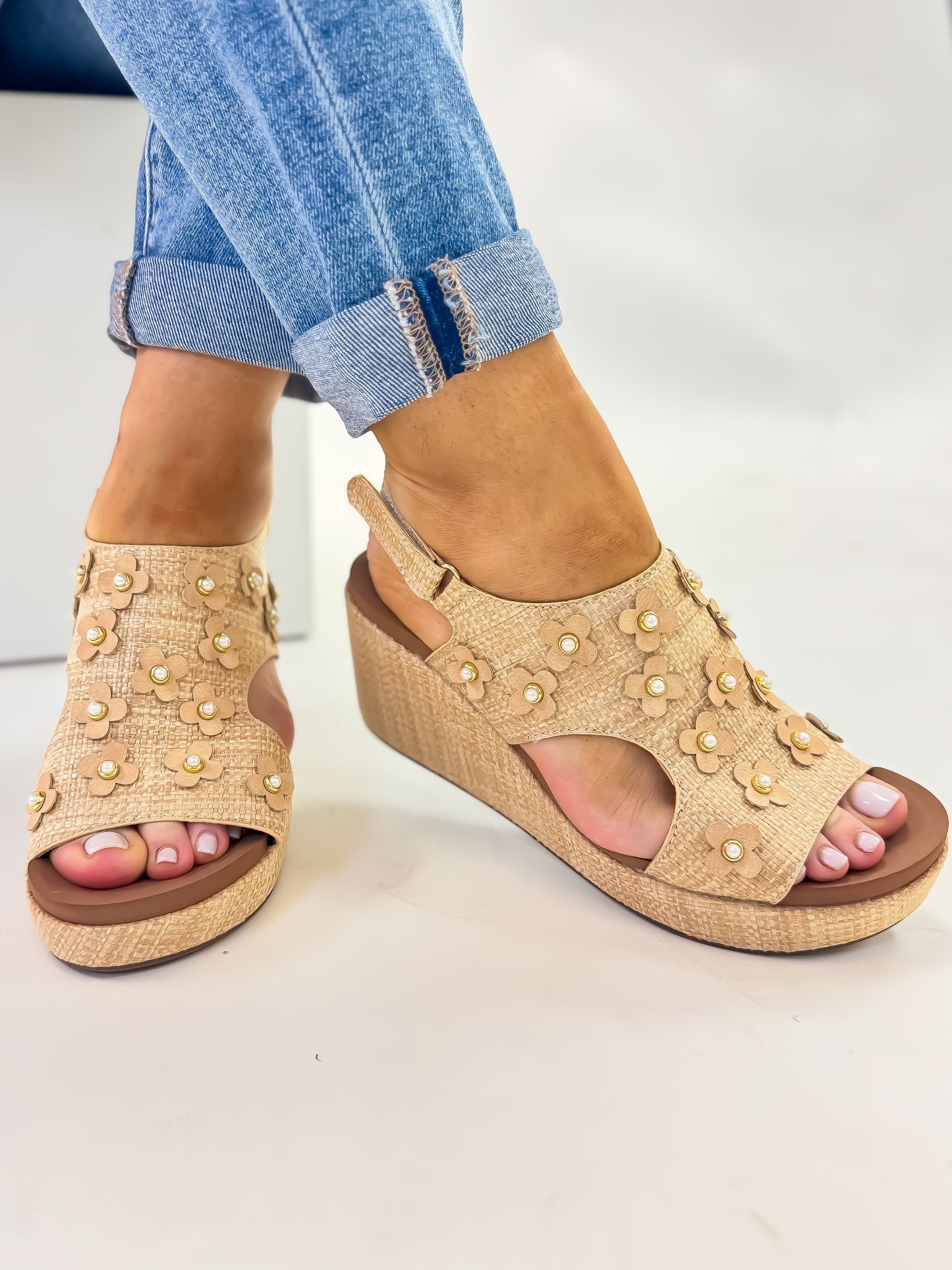 Presale: Corky's Raffia Flower Carley Sandals