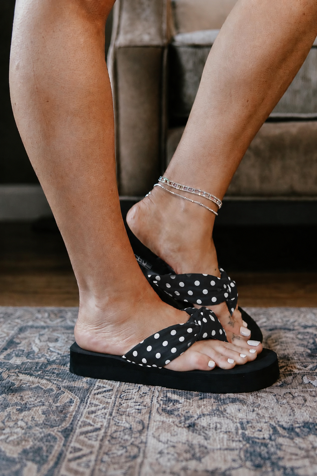 Corky's Black With Polka Dots You Go Girl Sandals