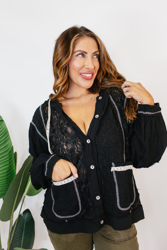 Everything Has A Season Jacket in Black