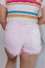 Fray Game Shorts in Pink - Reg/Curvy