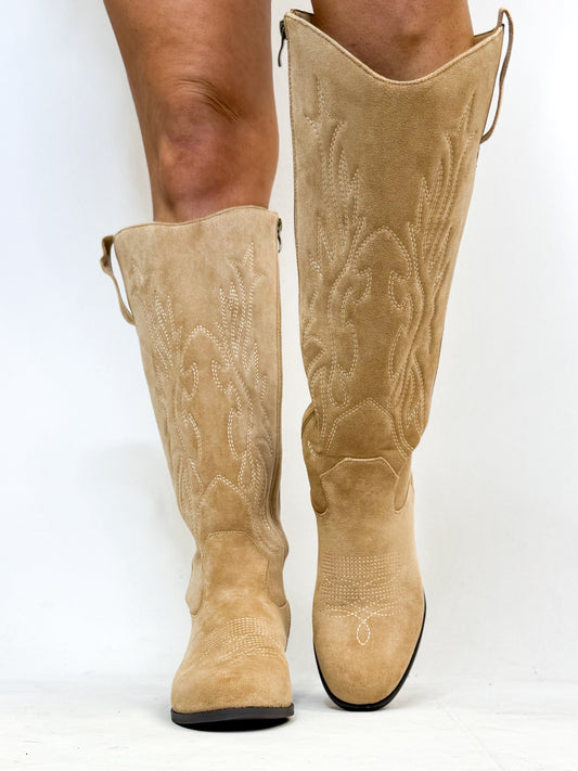 Corky's Sand Faux Suede Howdy Hunny Boots