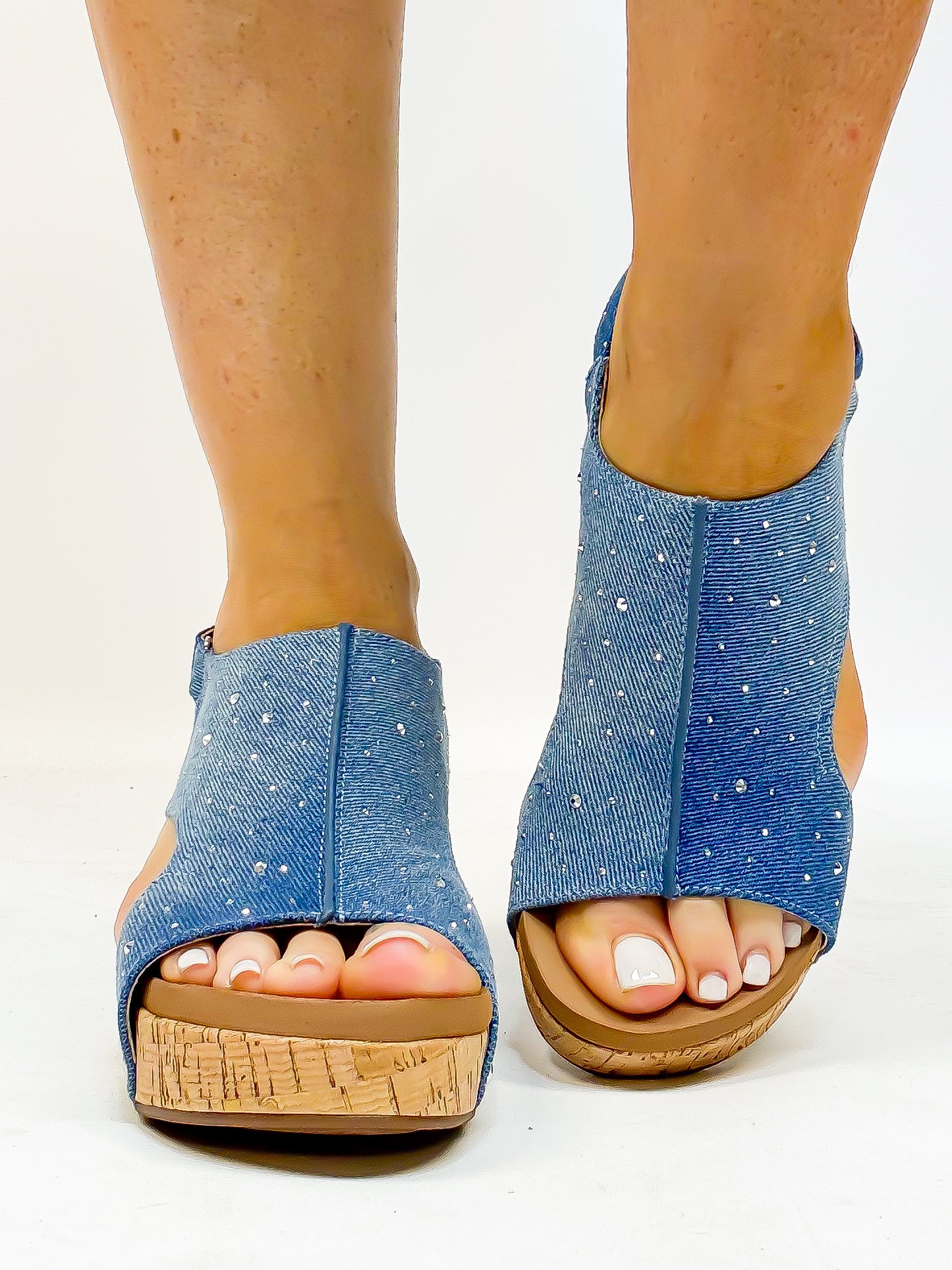 Corky's Light Denim Rhinestone Carley Sandals