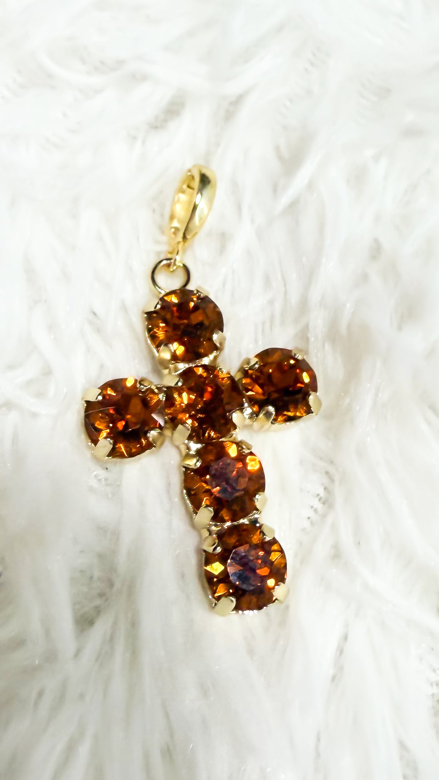 Mini Cross Charms in Grapefruit