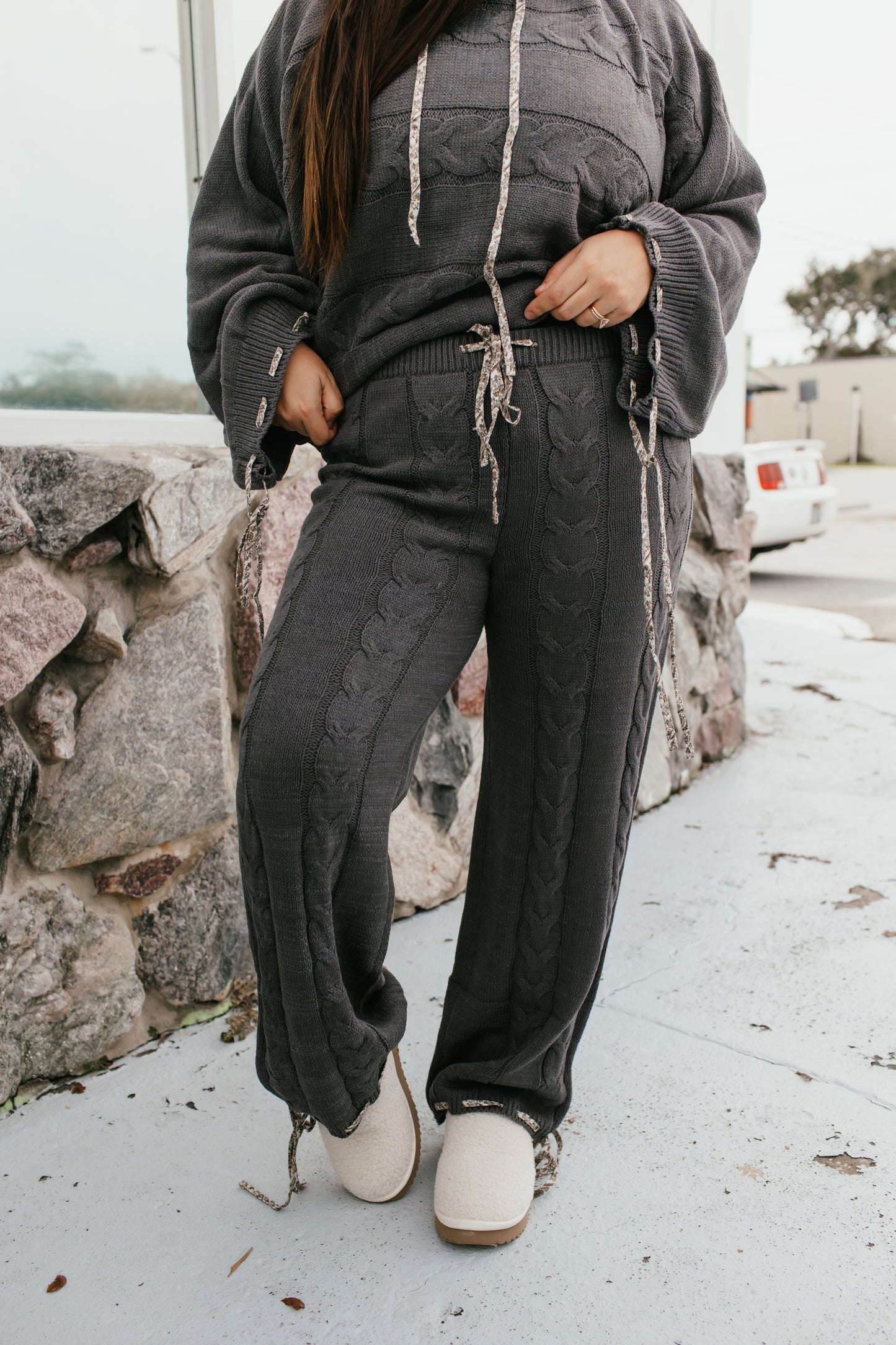 Cable Crush Knit Pants