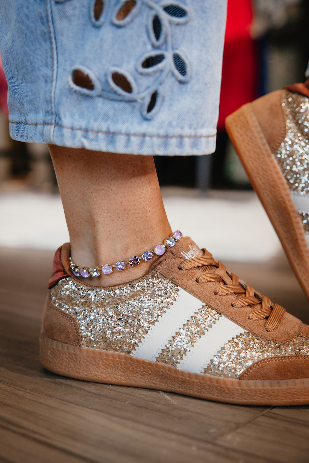 Corky's Chestnut Glitter Heads Up Sneakers