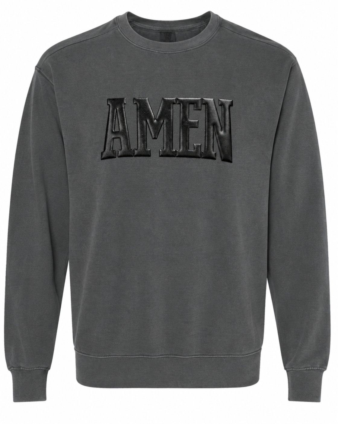 Black Metallic Amen Graphic Pullover - FINAL SALE