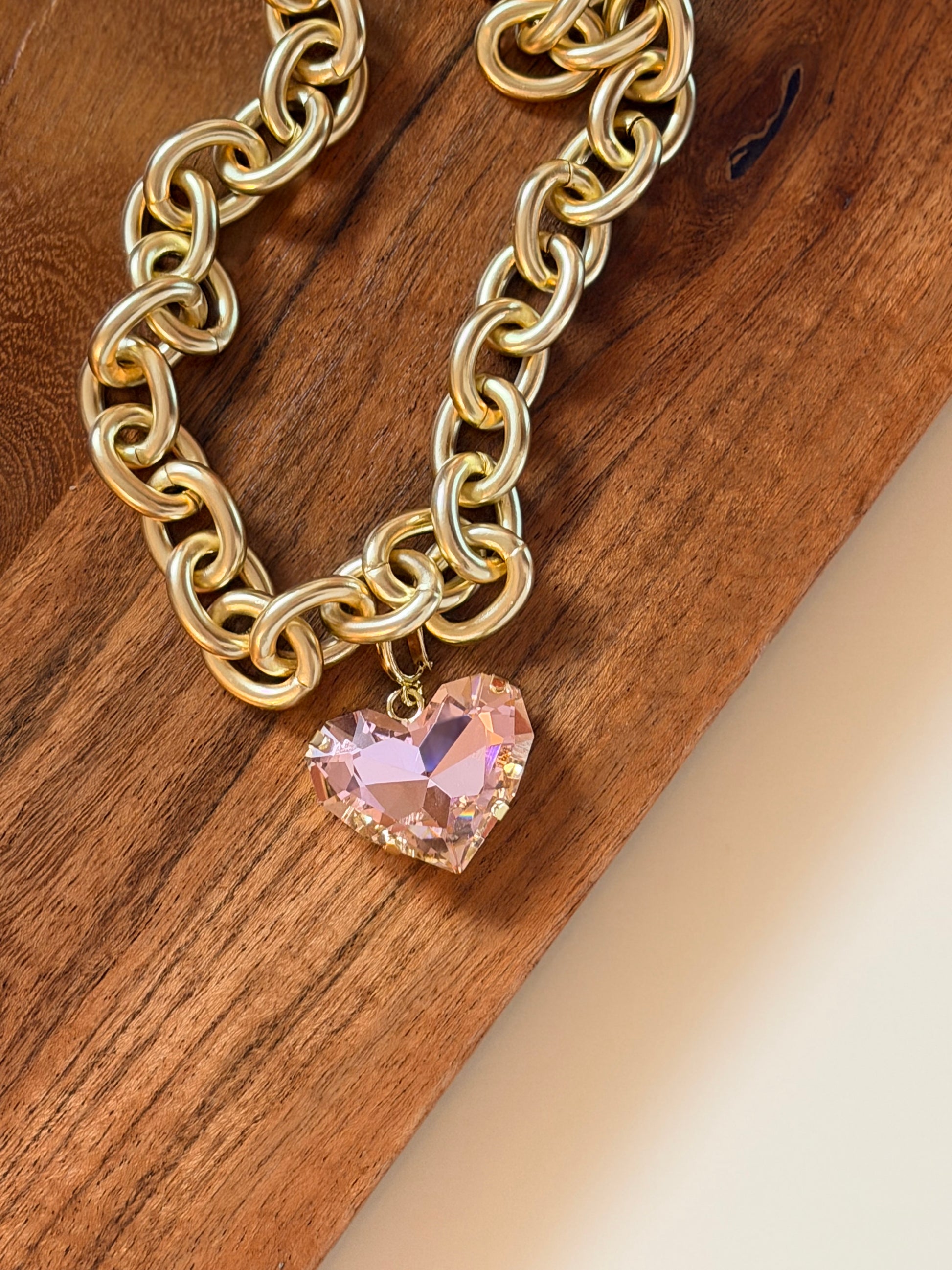 Love Struck Heart Charm In Light Pink