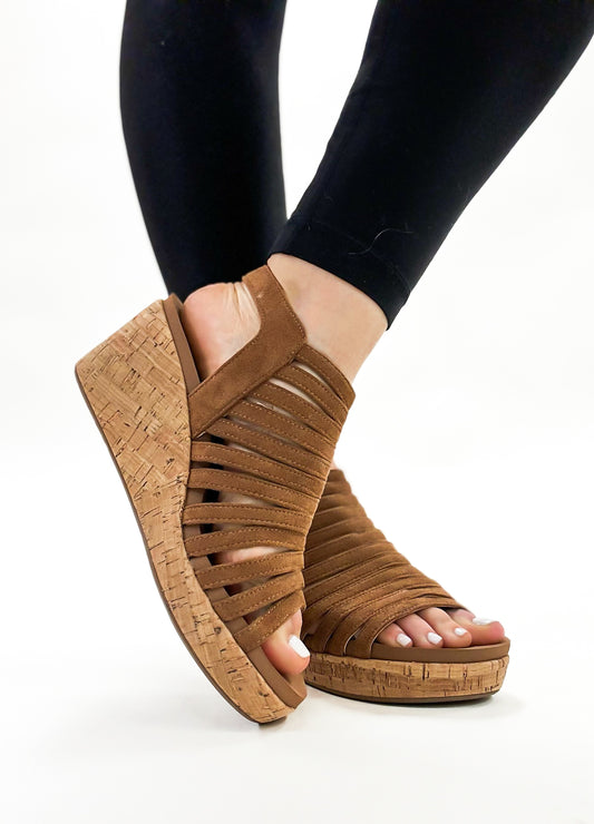 Corky's Tobacco Faux Suede Oopsie Daisey Sandals