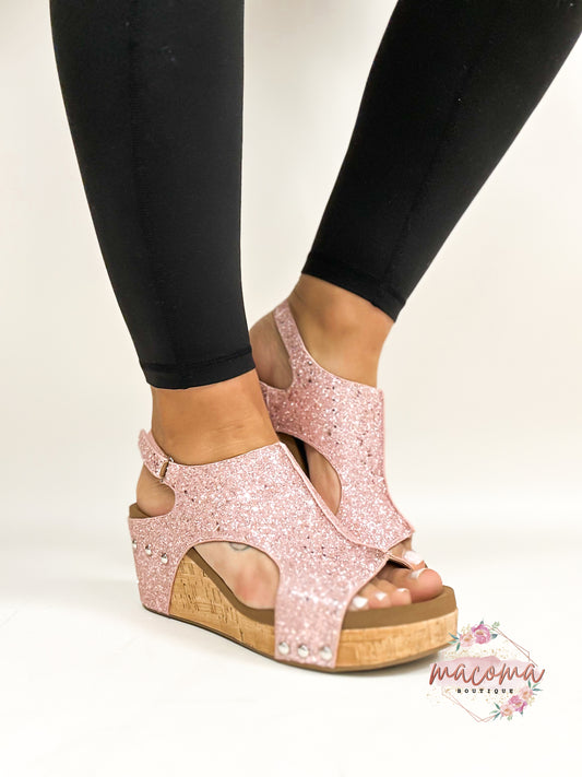Corky's Light Pink Glitter Carley Sandals