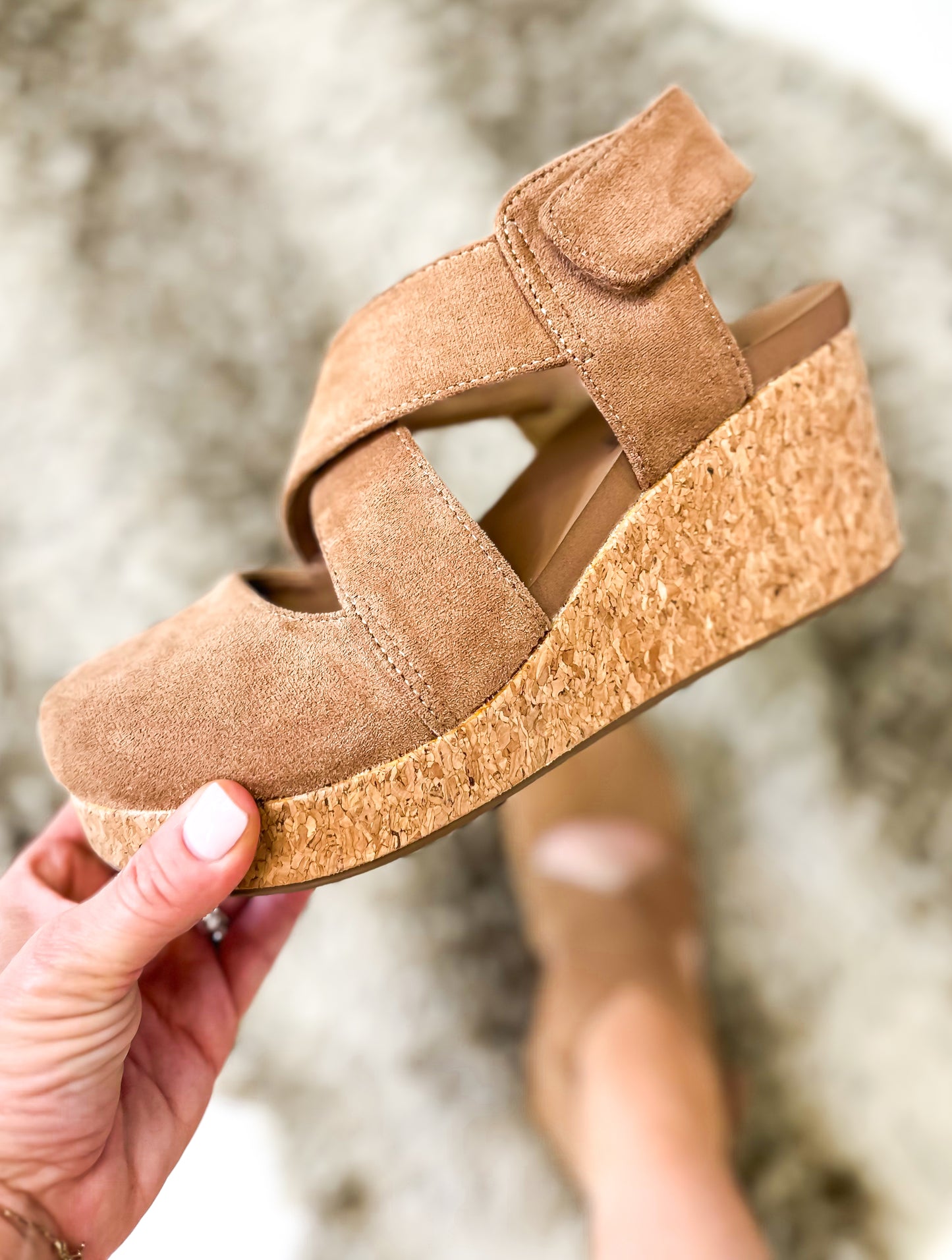 Corky's Camel Faux Suede Case Closed Shoes