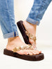 Corky's Gold Metaliic No Running Flip Flops