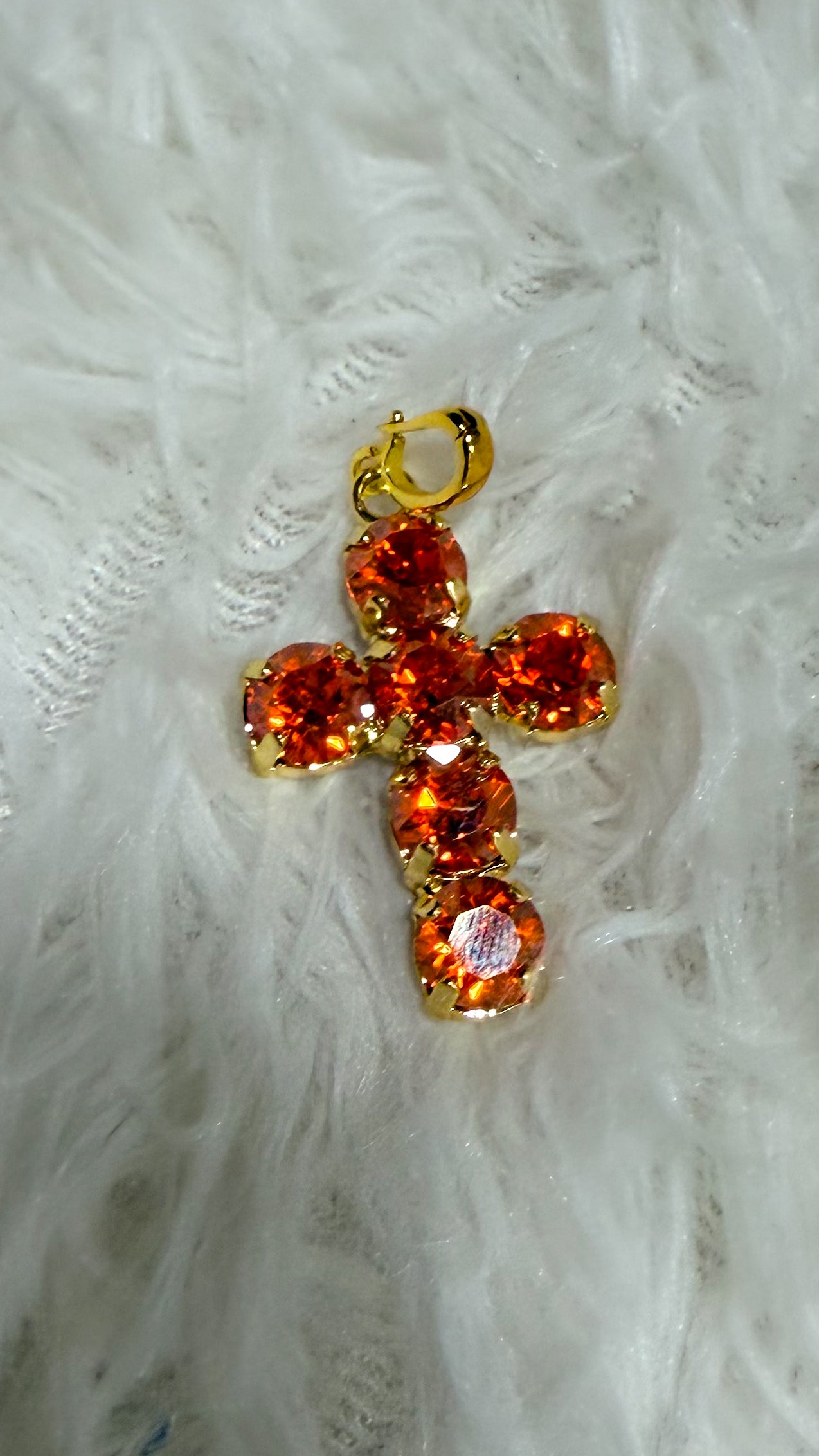 Mini Cross Charms in Orange Crush