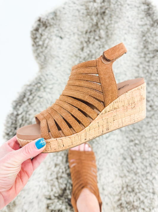 Corky's Tobacco Faux Suede Oopsie Daisey Sandals