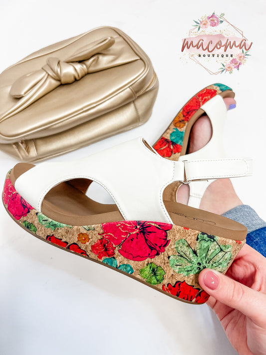 Corky's White Floral 2 Carley Sandals