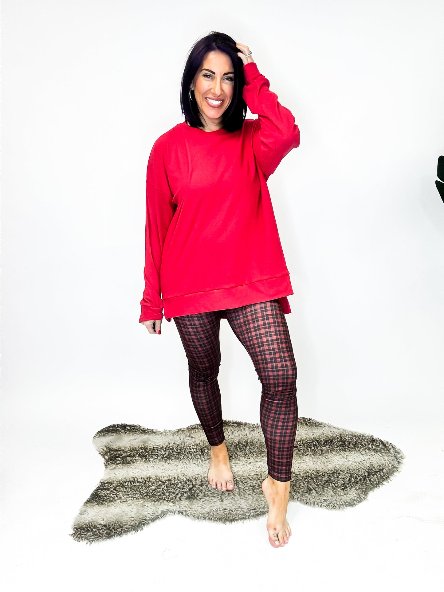 Warm Hug Top in Red - Reg/Curvy - FINAL SALE