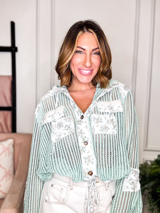Retro Garden Patch Jacket in Emerald
