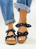 Corky's Black Floral Sittin Pretty Wedges