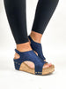 Corky's Navy Suede Carley Sandals