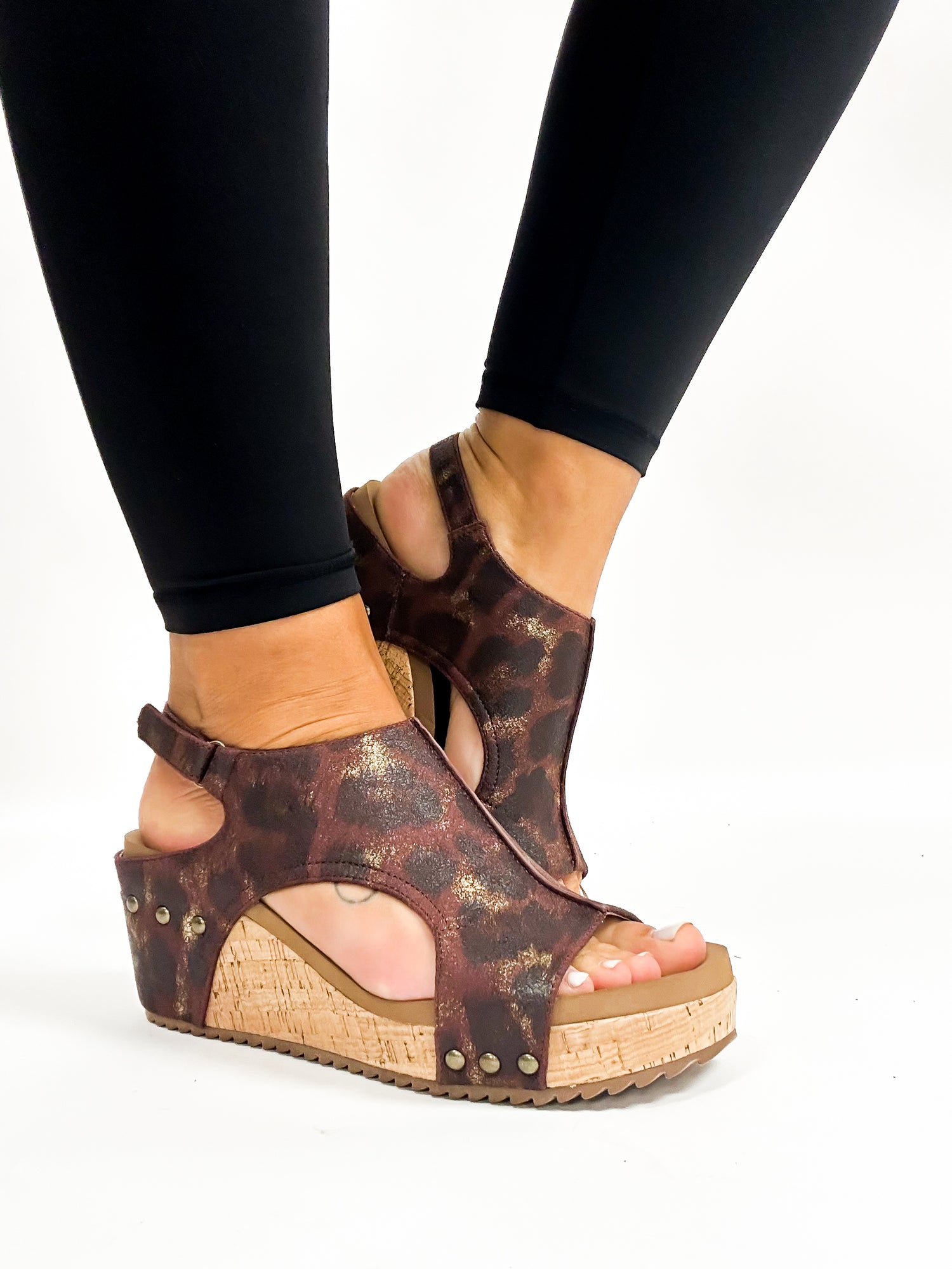 Corky's Washed Tan Leopard Carley Sandals FINAL SALE
