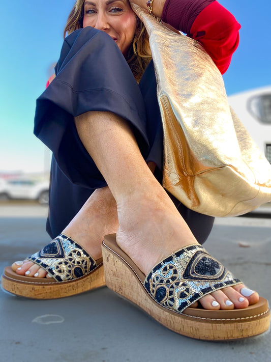 Corky's Black Wanderlust Wedges