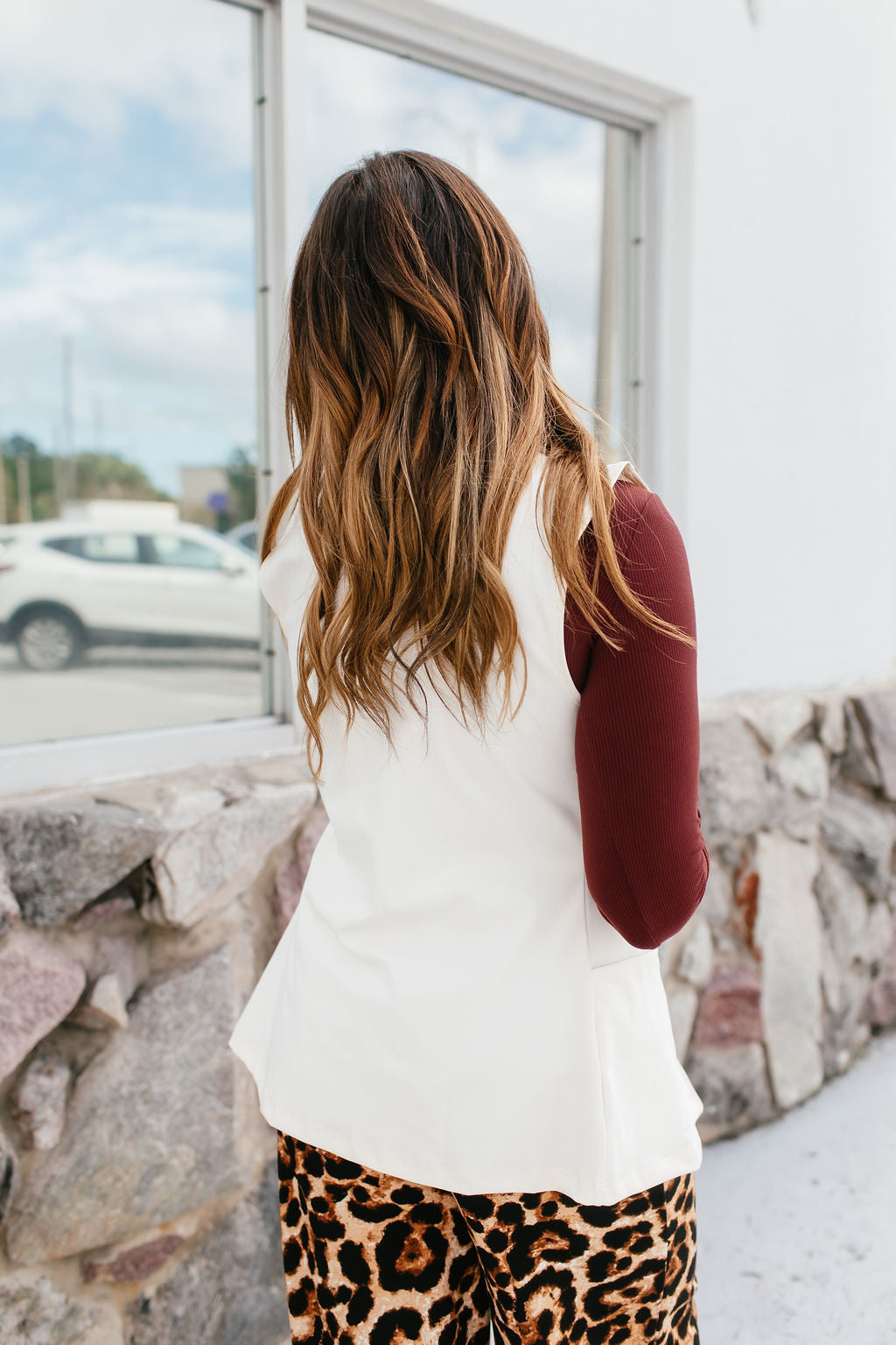 Get The Job Done Vest In Ivory - Reg & Curvy
