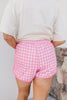 Wear All Day Shorts In Pink Gingham - Reg & Curvy