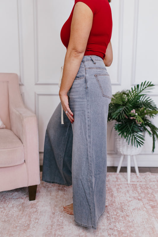 Slouch & Go Wide Leg Denim Pants - Reg/Curvy