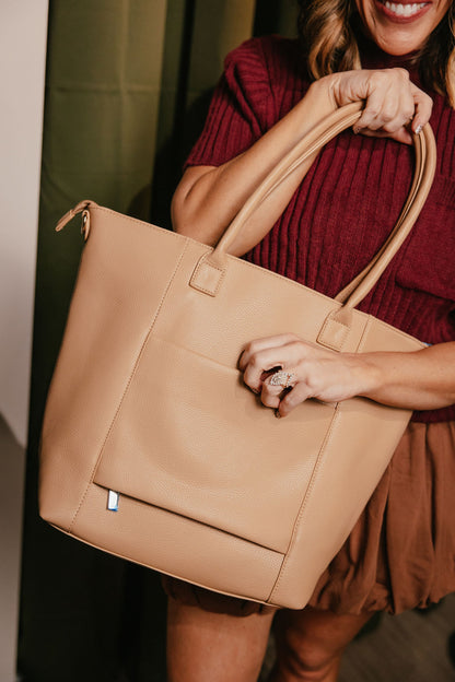 Courtney Checkered Tote In Checkered Coffee
