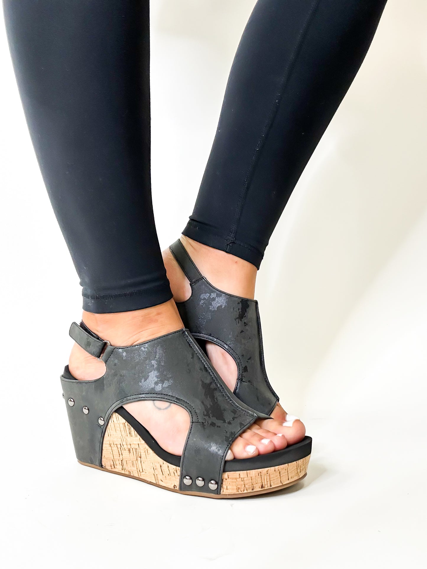 Corky's Black Metallic Tiffanee Sandals