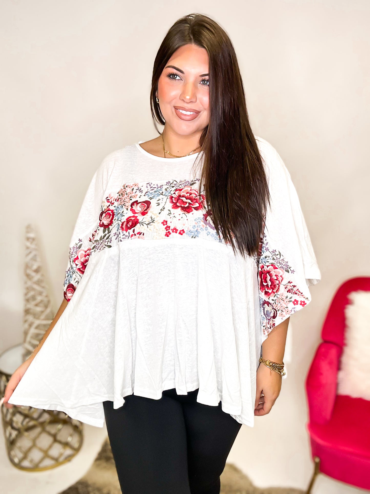 Black Friday Deal: Bloom Cascade Top in Ivory - Reg/Curvy