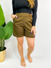 Chic & Comfy Belt Loop Shorts in Brown - Reg & Curvy