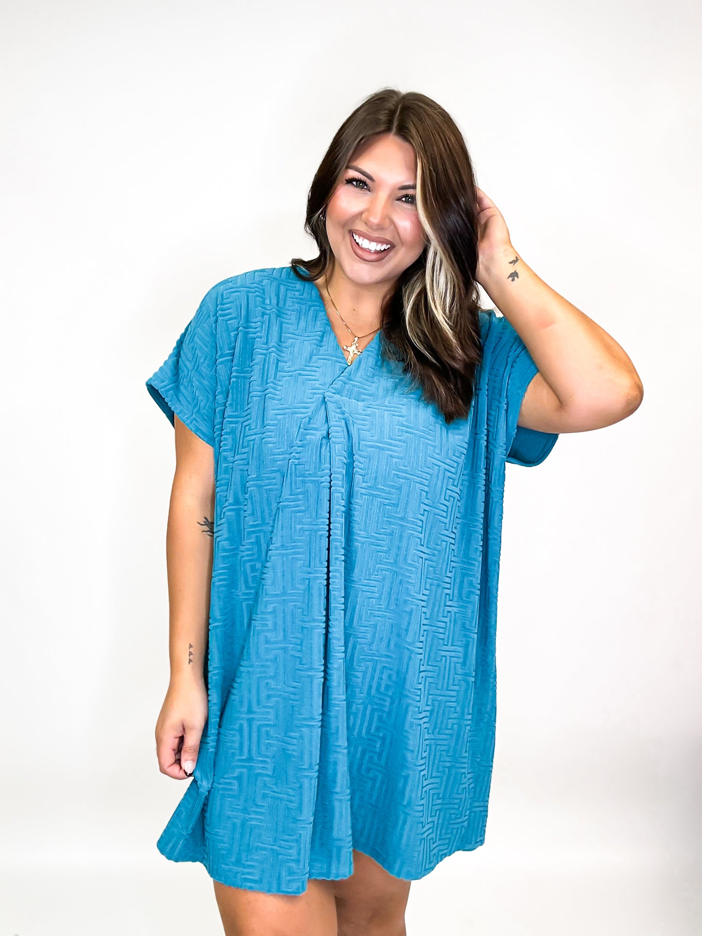 Ocean Blue Dress - Reg/Curvy- FINAL SALE