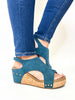 Corky's Teal Faux Suede Carley Sandals