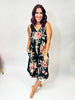 Phierce Fashions Jumpsuit in Black Peach Floral - Reg/Curvy