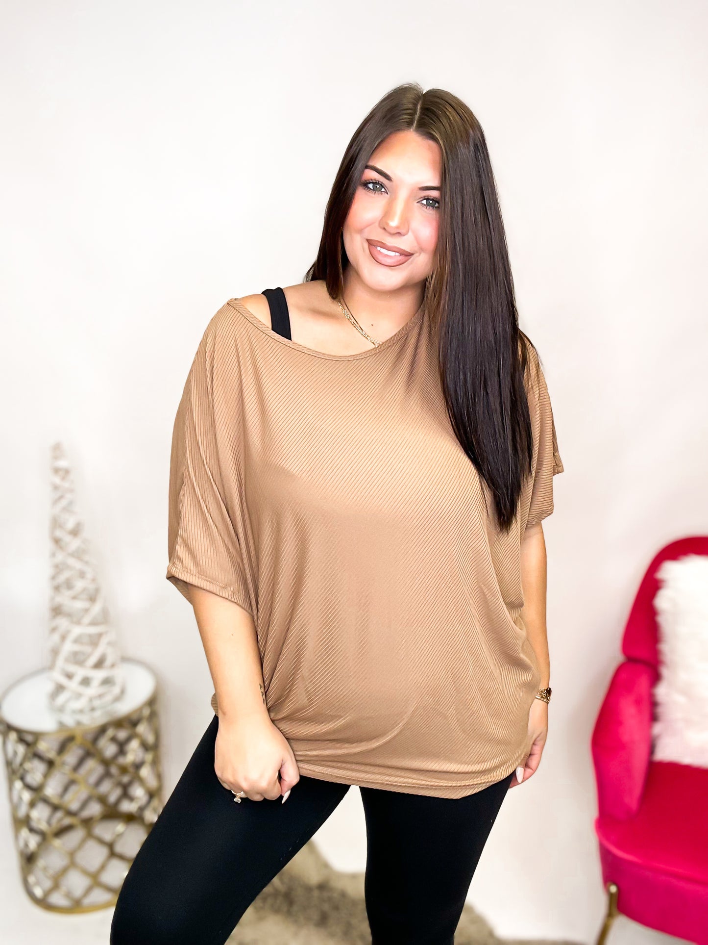 Black Friday Deal: Easy Breeze Top in Mocha - Reg/Curvy