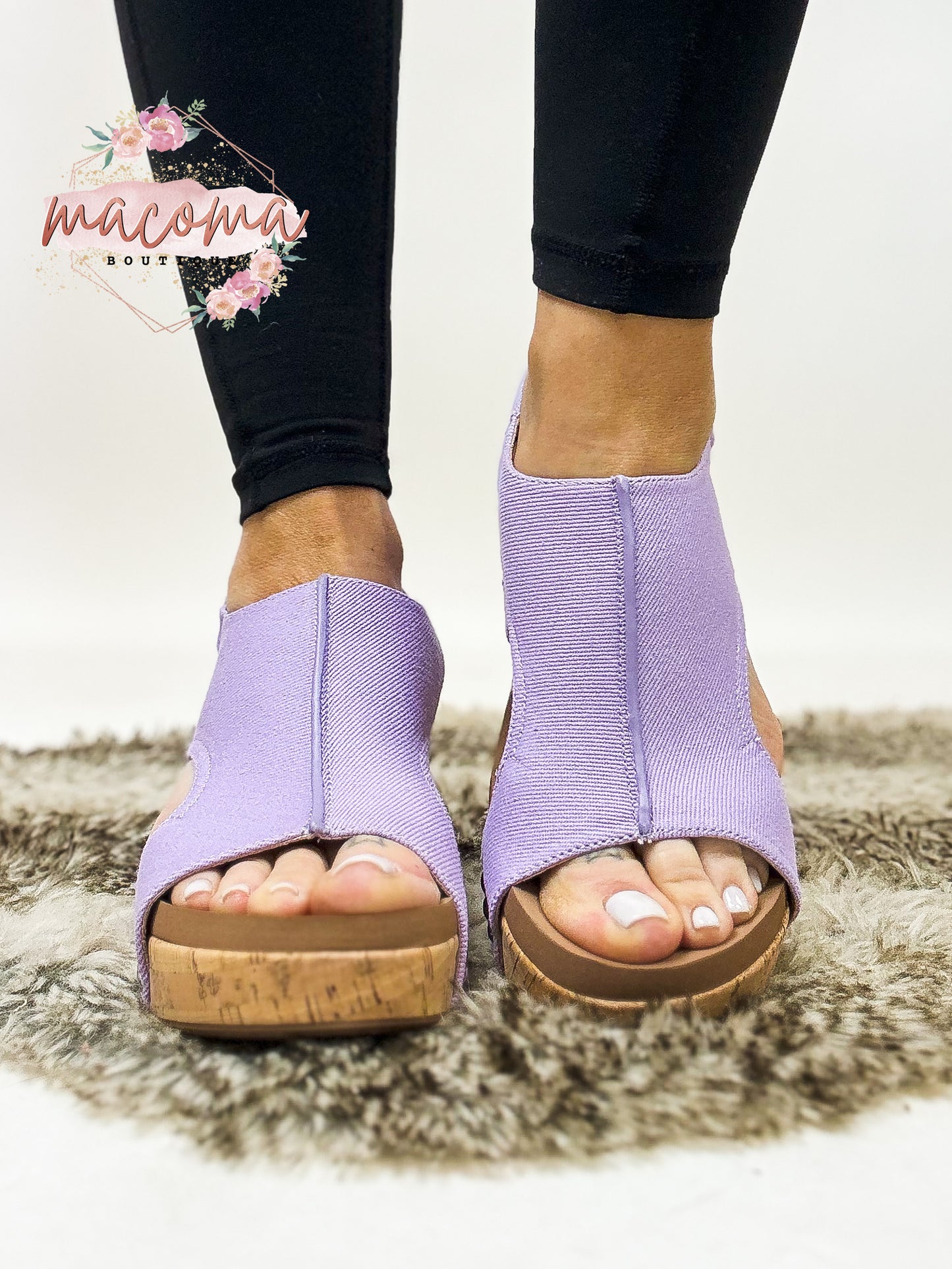 Corky's Lavender Canvas Carley Sandals