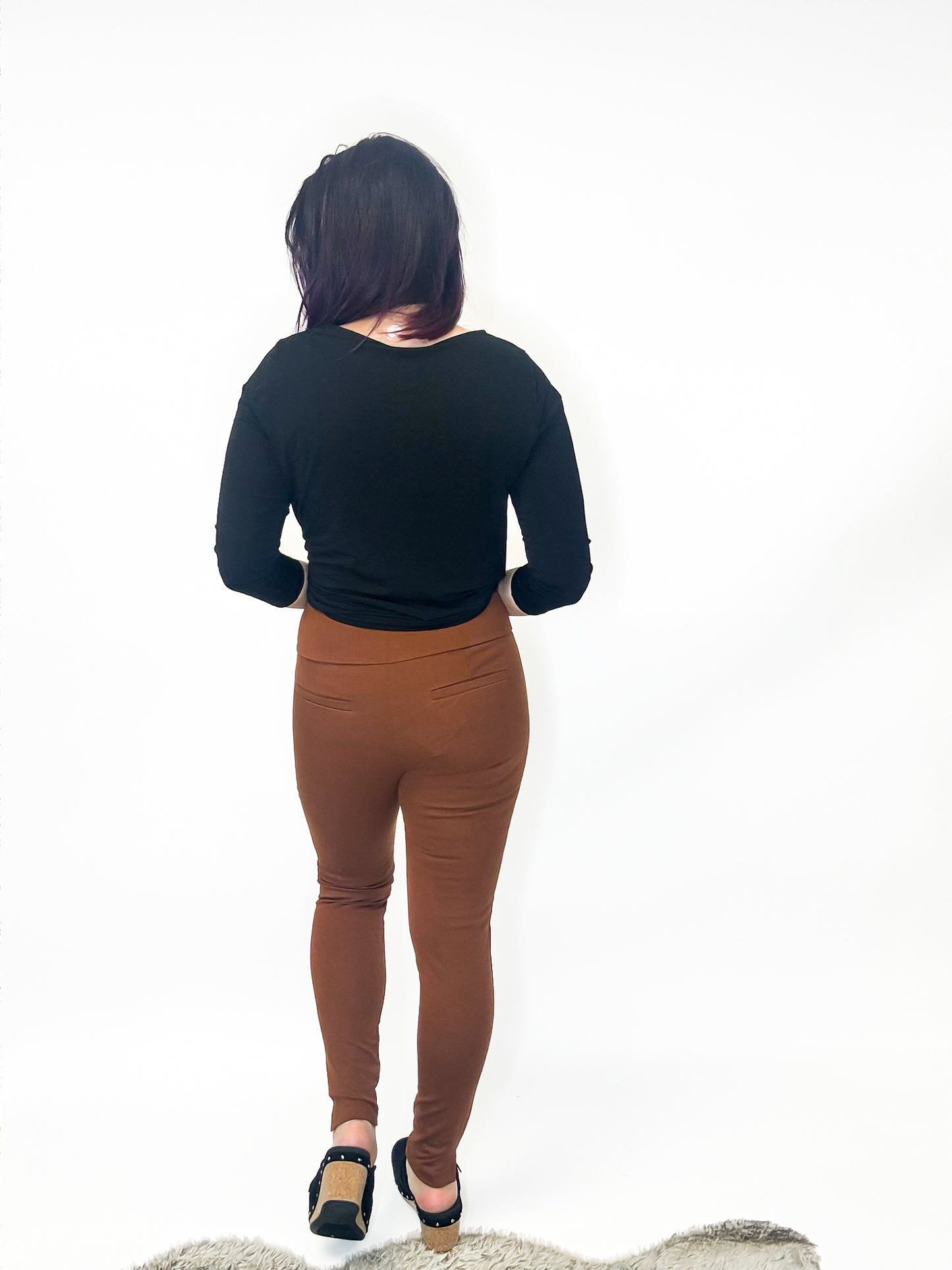 Structured and Slimming Pants in Rust - Reg/Curvy