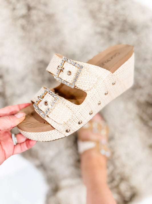 Presale: Corky's Raffia Main Squeeze Sandals