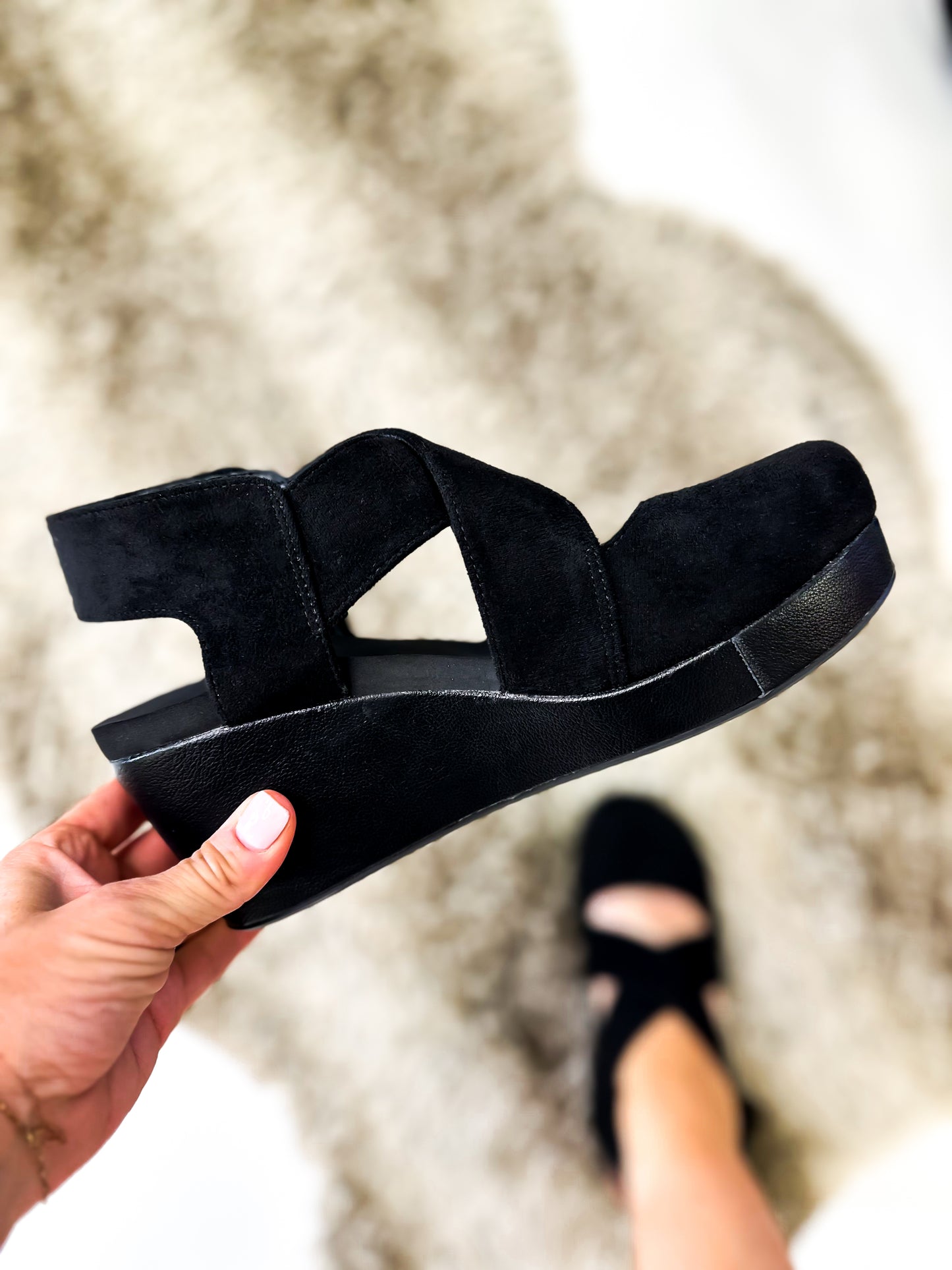 Corky's Black Faux Suede Case Closed Shoes