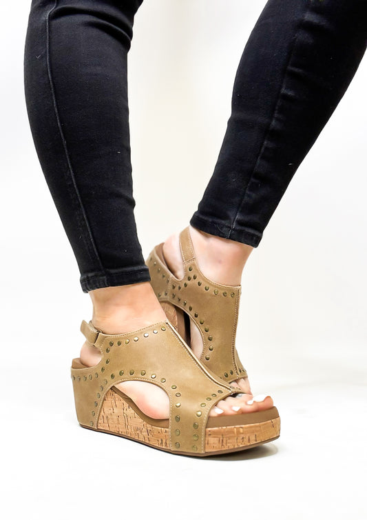 Corky's Taupe Oil Pu Studs Carley Sandals