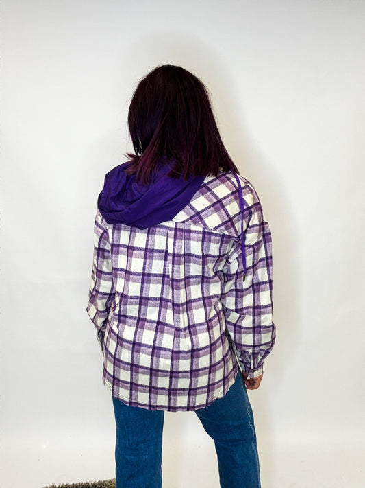 Plum Check Button Down Top - Reg/Curvy