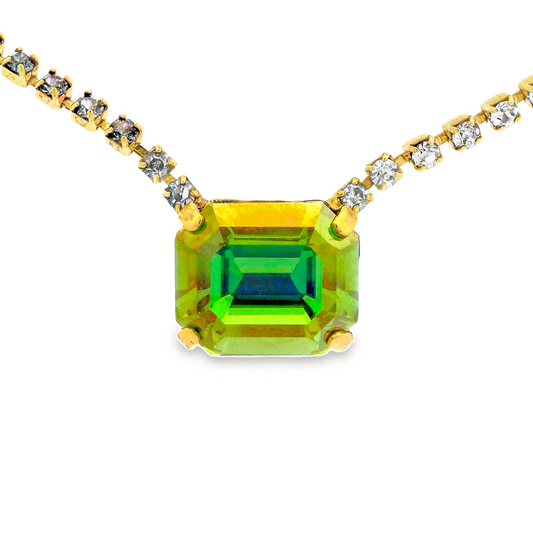 Tova Rhys Rectangle Necklace in Peridot Lemon - FINAL SALE