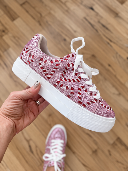 Betsey Johnson Pink Candy Canes Sidny Sneakers