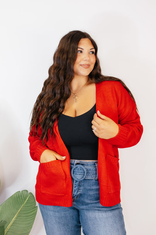 The Perfect Slouch Cardigan In Red
