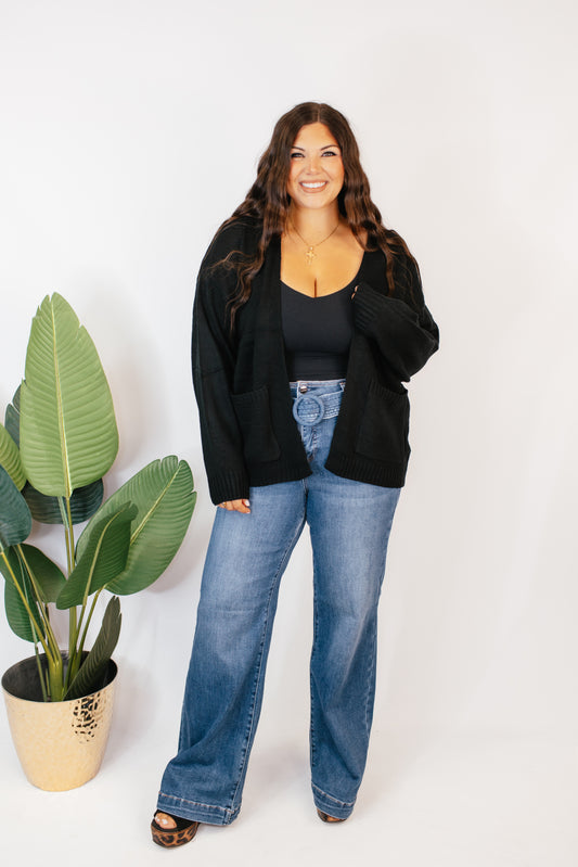 The Perfect Slouch Cardigan In Black