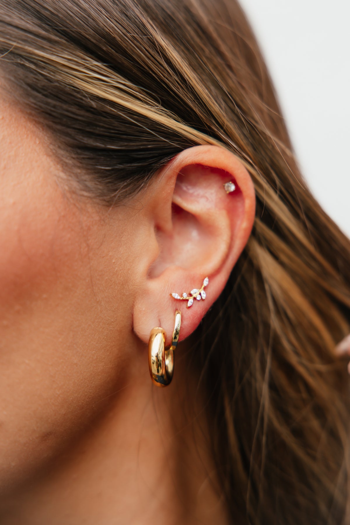 Chloe Climber Stud Earrings In Gold