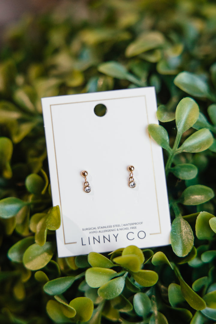 Millie Sparkle Stud Earrings In Cz Gold